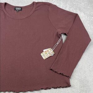 NEW Known Supply 3X Jill Top Brown Long Sleeve Women's Top